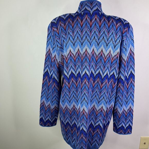 Vintage SAN REMO  Laure Knits Sweater Cardigan Front Zip Women Large Heavy Knit - Picture 3 of 11